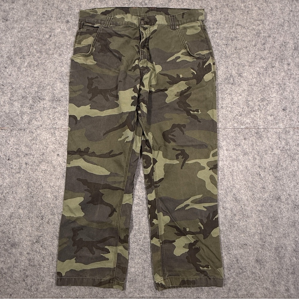 Craftsman Mens Jeans  38 X 30 Camo Green Denim Straight Work Carpenter Pant